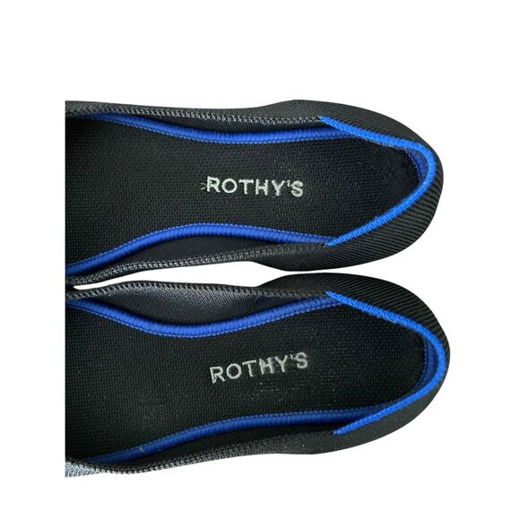 ROTHY’S The Flat Round Toe Ballet Shoes Black Knit Slip On Women's Size 8.5 - Picture 5 of 8